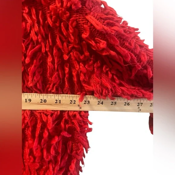 Anthropologie Maeve Callahan Mock Neck Loop Stitch Sweater Medium Red Crewneck M - Picture 9 of 10